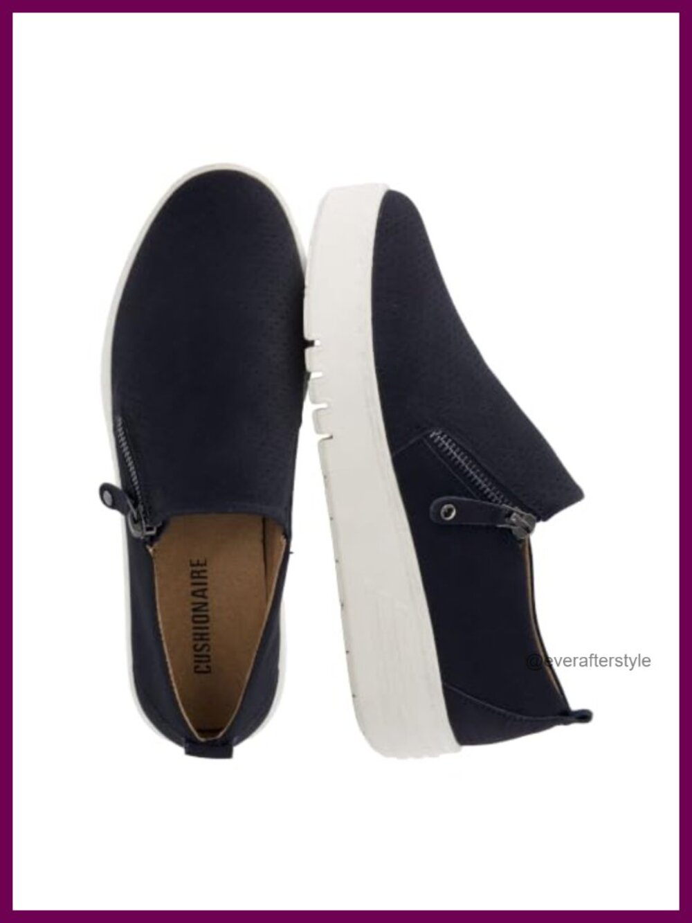 Platform Slip On Sneakers Perforated Faux Leather Casual